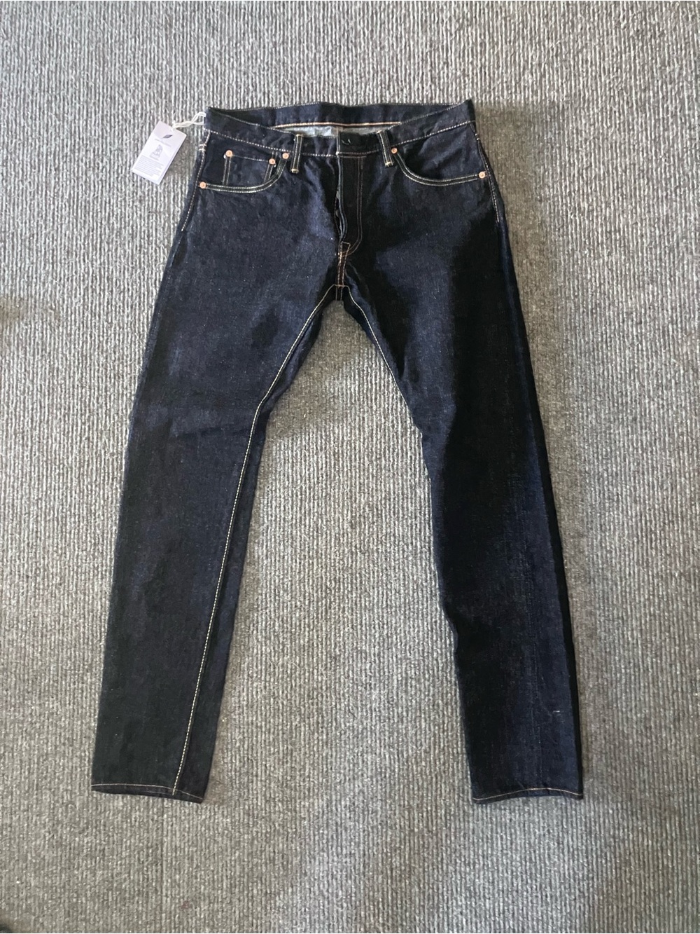 Men's Slim Straight Pure Blue Japan Jeans in Dark Indigo